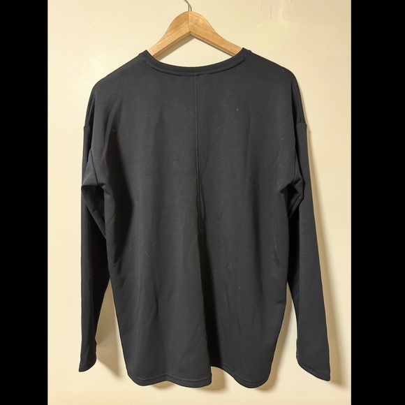 Up! Tencel Black Long Sleeve Crew Neck Shirt Women’s Large - Picture 3 of 6